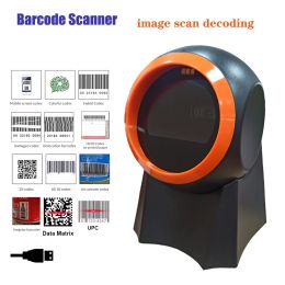 Scanners 2D Barcode Scanner Omnidirectional Desktop Automatic 1D 2D QR code Data Matrix PDF417 Bar code Reader Usb for Retail Supermarket