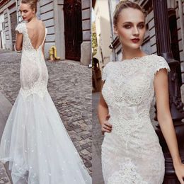 Neck Gorgeous Bateau Lace Dress Appliques Mermaid Backless Bridal Gowns Custom Made Designer Wedding Dresses B.N es