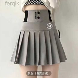 Skirts Skorts 2024 Outdoor sports Safe Tennis Skirts S-XXL Gym Running Pleated Pantskirt fashion Women Sports Fitness Short skirt d240508