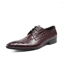 Dress Shoes Leather Men's Business Suits Pointy English Laces Wedding Derby