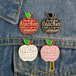 Brooches 4 Pcs Cartoon Apple Fruit Brooch Enamel Pin English Alphabet Alloy Badge Gifts For Women Clothes Hat Decoration