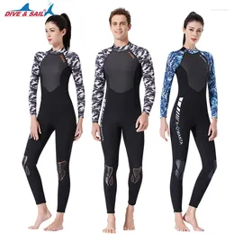 Women's Swimwear Diving Suit Male3MMOne-Piece Snorkelling Surfing Dive Skin Thickened Warm Winter Swimsuit