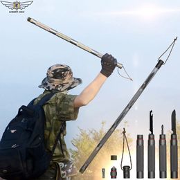 Dropshiping Walking stick Outdoor Defence Tactical Stick Alpenstock Hiking Camping Equipment Multifunctional Sticks 240422