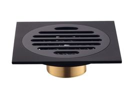 Modern Pure Black Invisible Shower Floor Drain Bathroom Balcony Use Brass Material Rapid Drainage Tile Insert Square Drains 609 R1622702