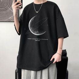 Mens Cotton Oversized T-shirt Loose Tops Tshirts For Clothing Breathable Casual Pattern Short Sleeve Tees Streetwear Recommend 240507