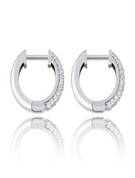 925 Sterling Silver Earrings Luxury Bling Zircon Hoop Earrings Fashion 18K Gold Rhodium Plated Small Circle Women Designer Earring1242294