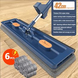 Style Large Flat Mop Strong Water Absorption Microfiber Floor Wet And Dry For Cleaning Floors Home Tools 240508