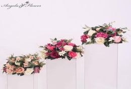 New table flower ball wedding centerpiece table flower wedding backdrop decor partyroad lead wall el silk flower arrangement T21978283