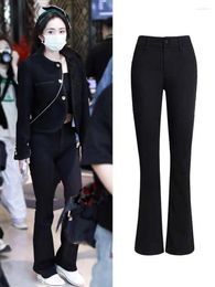 Women's Jeans Kpop Girl Group Autumn Fashion Women Pants High Waist Flared Black Skinny Streetwear Vintage Harajuku Denim Trousers