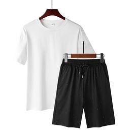 Unisex Full Sky Star Summer Short sleeved Set Casual Shorts Short sleeved T-shirt Drop Shoulder T-shirt