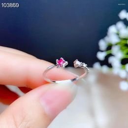 Cluster Rings CoLife Jewelry 925 Silver Resizable Ring For Daily Wear 3mm Natural Ruby Fashion Gemstone