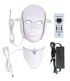 7 Colour LED mask light Therapy face Beauty Machine LED Facial Neck Mask With Microcurrent for skin whitening device LED Skin Rejuv6009588