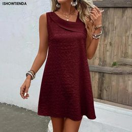 Casual Dresses Women Summer Vintage Style Female O-neck Solid Colour Comfortable Knee-length Beach