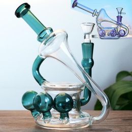 TORO Glass Perc honeycomb Glass Bong Hookahs blue bubbler water pipes heady oil rigs with 14mm bowl bongs dab rig percolator oil burner