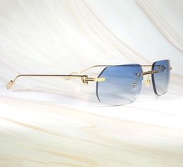 Whole Men Women Sun Glasses Men039s Retro Design Sunglasses Yellow Oval Lentes De Sol Mens Rimless Sunglass Brand Eyewear1884043