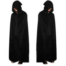 Halloween Costume Adult Death Cosplay Costumes Black Black Hooded Cloak Scary9408065