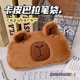 Cartoon Cute Pen Bag Plush Stuffed Animal Pencil Large Capacity Cosmetic Kawaii School Stationery