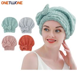 Bamboo Hair Towel WrapMicrofiber Drying Shower Turban with BowknotAbsorbent Quick Dry Towels for Women Anti Frizz 240420