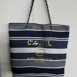 Brand Beach Bag Designer Handbag Light Popular European and American Printed Letter Stripes Minimalist Chain Tote Beach Factory Promotion
