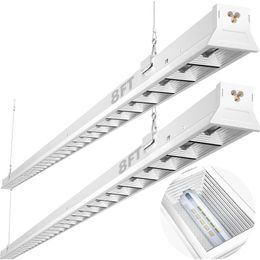 FAITHSAIL 8FT LED Shop Lights with Reflector - 110W 13200LM 5000K 8 Foot Warehouse Garage Light Fixture - Linkable Strip Light, 5 Year Warranty