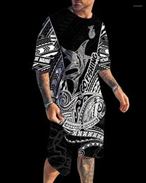 Men's Tracksuits Digital Printed Street Style Series Short Sleeve Shorts Set And Women's Fashion Summer Top
