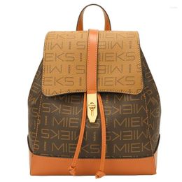School Bags 2024 Retro Letter Back Pack Small PU Leather Backpack Women For Teenagers Girls Luxury Backpacks