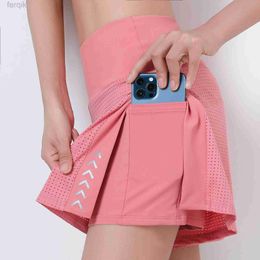 Skirts Skorts Fashion Shorts Women Tennis Pants Breathable Mesh High Waist Shorts Tennis Skort Sport Yoga Running Shorts Skirt Sportwear d240508