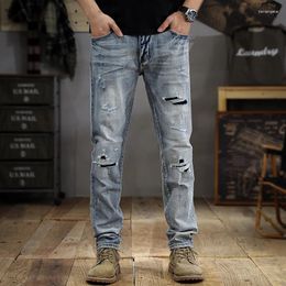 Men's Jeans 2024 Ripped Men Stretch Skinny Grey Hip Hop Denim Trousers Streetwear Casual Slim Fit For Jogging Jean