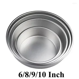 Baking Moulds 6/8/9/10 Inch Round Chiffon Cake Pan Aluminium Alloy Solid Bottom Non-stick Food Oven Big Bread Mould DIY Tool