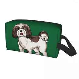 Cosmetic Bags Cute Shih Tzu Dog Travel Toiletry Bag Women Makeup Organiser Beauty Storage Dopp Kit