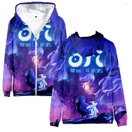 Men's Hoodies Ori And The Will Of Wisps Zipper 3D Unisex Fashion Long Sleeve Hooded Sweatshirt Casual Streetwear Zip Up Clothes