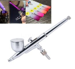 WholeDualAction Aerografo 02mm Spray Gun for Nail Artbody Tattoos Spray Cake Toy Models Airbrush Kit for Art Craft Brush1729180