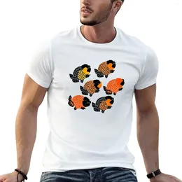 Men's Polos Ranchu Goldfish Group 6 T-Shirt Plus Sizes Boys Animal Print Fitted T Shirts For Men