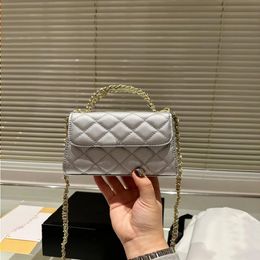 Metal Mini Diamond Quilted Flap Wallet 15CM Handle Bag Chain Strap shoulder Cosmetics Womens Handbags Classic Luxury Crossbody luxurys Gslm