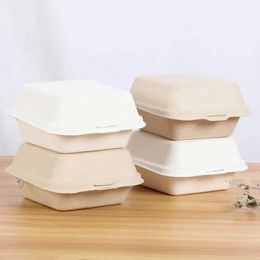 Disposable Dinnerware 20/10 disposable bento food containers baked desserts cake bowls packaging hamburgers snack boxes microwave home lunch Q2405071