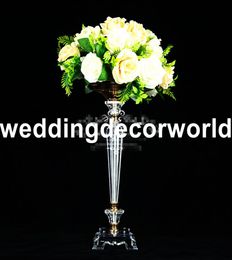 2019 New Elegant Wedding Table Centerpiece Decoration Crystal Flower Stand Gold Silver Vase Candle Holder Stand decor000138246902
