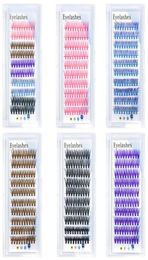 Colour Lash Extension Red Brown Blue Purple Colored Individual Eyelash Color Faux Mink Eyelashes Makeup Tools4684520