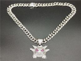 iced out chains Little devil pendant necklace for Men hip hop bling chains Jewellery men039s diamond tennis bracelet4455640