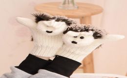 New 8 Colours Girls Novelty Cartoon Winter Gloves for Women Knit Warm Fitness Gloves Heated Villus Wrist Mittens D181108065889581