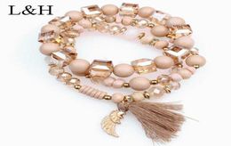 Charm Bracelets LH 3 PcsSet Bohemia Beaded Bracelet 2021 Vintage Statement Multilayer Tassel Bangles For Women Fashion Jewellery 6138065