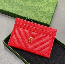 Designer Credit ID Card Holder Sheepskin Leather Wallet Money Bags Plaid Cardholder Case for Men Women Fashion Mini Cards Bag Coin Purse A2