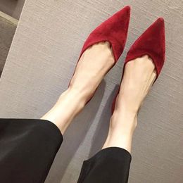 Casual Shoes For Women 2024 Flat Ladies Summer Footwear Chic And Elegant Flats Pointed Toe Red Social On Promotion