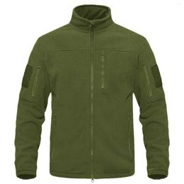 Hunting Jackets Military Full Zipper Tactical Green Wool Jacket Warm Work Suit Men's Pocket Hiking Outdoor Windbreaker