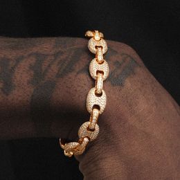 Best Price Two-tone Sterling Silver 925 Jewellery Vvs Moissanite Diamond Iced Out Cuban Link Chain Bracelet