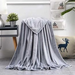 Blankets Throws Coral Fleece Blanket Solid Colour Soft Flannel Blanket Living Room Bedroom Air Conditioning Bed Blankets Home Accessories