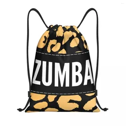 Shopping Bags Custom Zumbas Dance Leopard Pattern Drawstring Bag Men Women Lightweight Sports Gym Storage Backpack