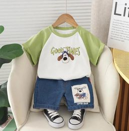 Clothing Sets Baby Birthday Outfit Summer Style Boys Cartoon Printed O-neck Short-sleeve T-shirts Shorts Two Piece Kids Toddler Clothes