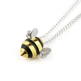 Chains 2024 Cute Little Bee 925 Sterling Silver Necklace And Pendant Crystal From Austrian Jewelry Collar De Plata