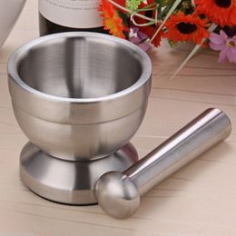 Portable Metal Mortar Pepper Grinder Manual Seasoning Stainless Steel Spice Salt Grain Mill BBQ Tools Gadgets for Kitchen Decor 240508