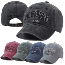 Ball Caps York Washed Cotton Baseball For Women Men Retro Letter Embroidery Snapback Hats Sun Visors Hip Hop Dad Hat Casquette